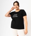 Tee-shirt à manches courtes avec message femme grande taille